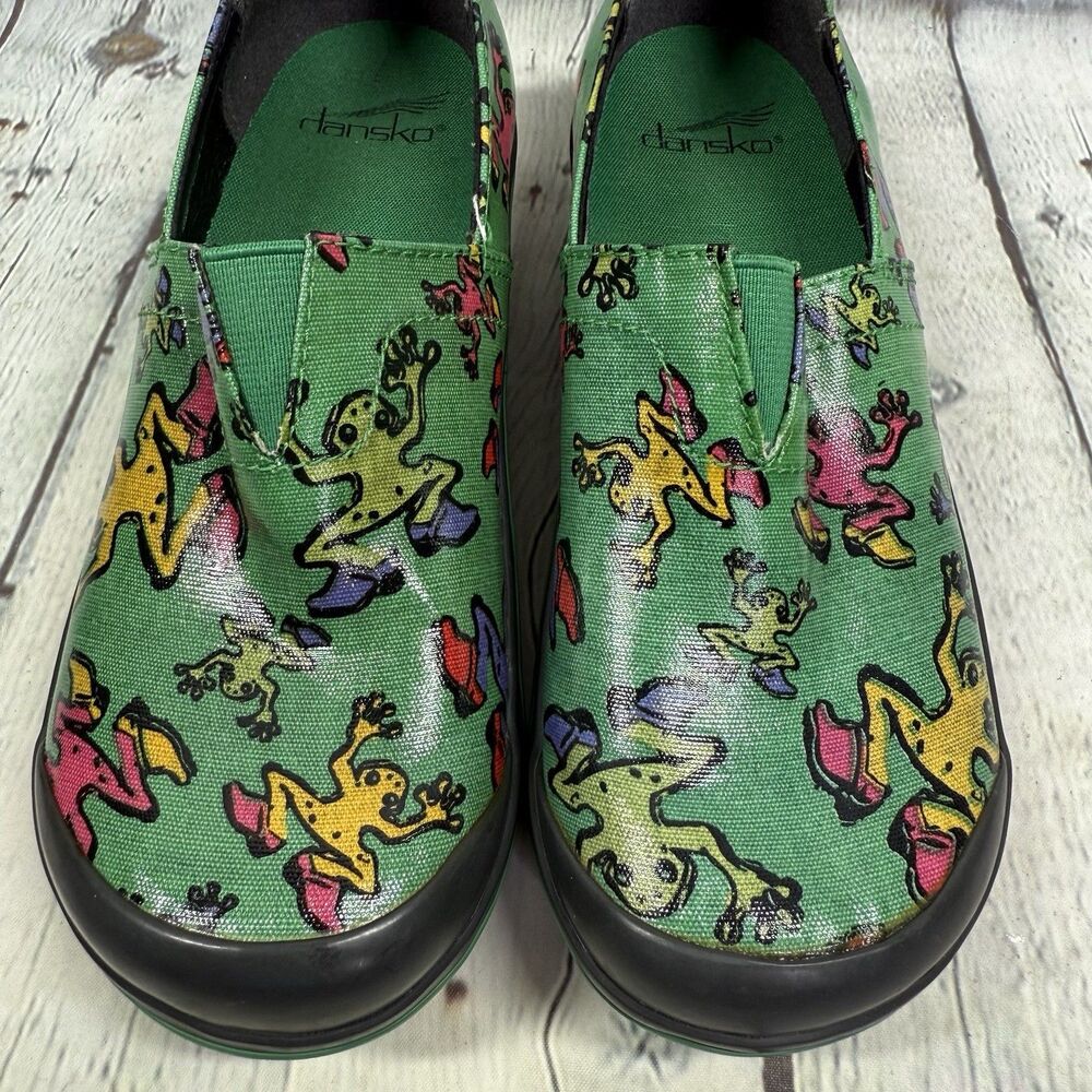 Dansko Clogs Girls Women Size 3.5-4 US 34 EU Frogs Lover Slip On School Shoes - Picture 11 of 11